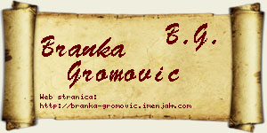 Branka Gromović vizit kartica